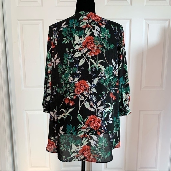 Rose & Olive Black and Red floral Print Blouse - Picture 4 of 7